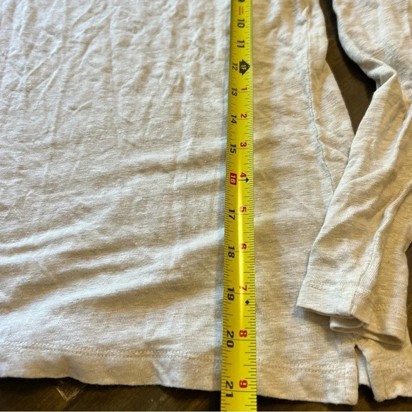 Country Road Linen Blend Long Sleeve Tee T-Shirt Cream XXS Minimalist Capsule - Picture 5 of 8